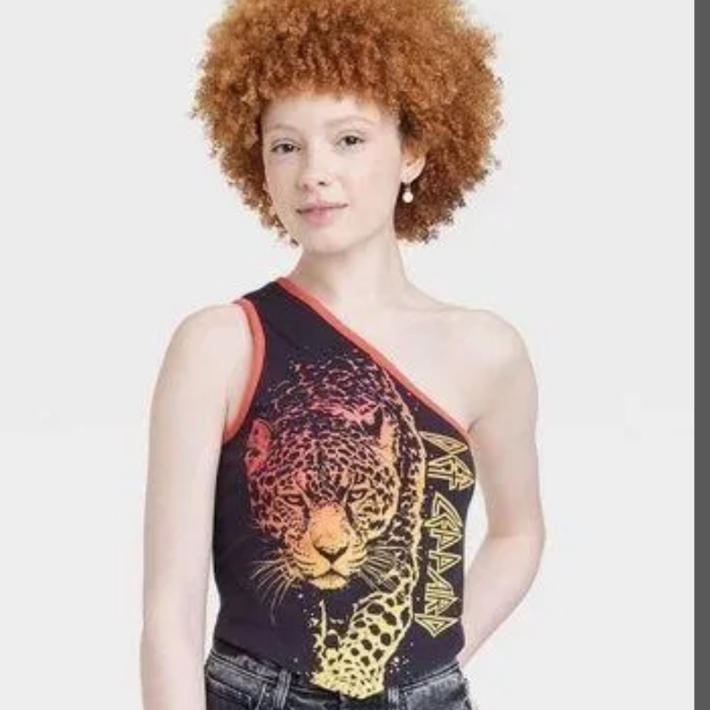 Def Leppard Women's One-shoulder Graphic Tank Top
